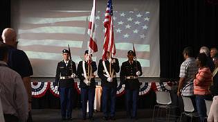 veterans day observance with uwf color guard